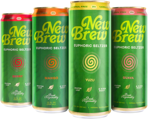 New Brew Kratom + Kava Extract Seltzers