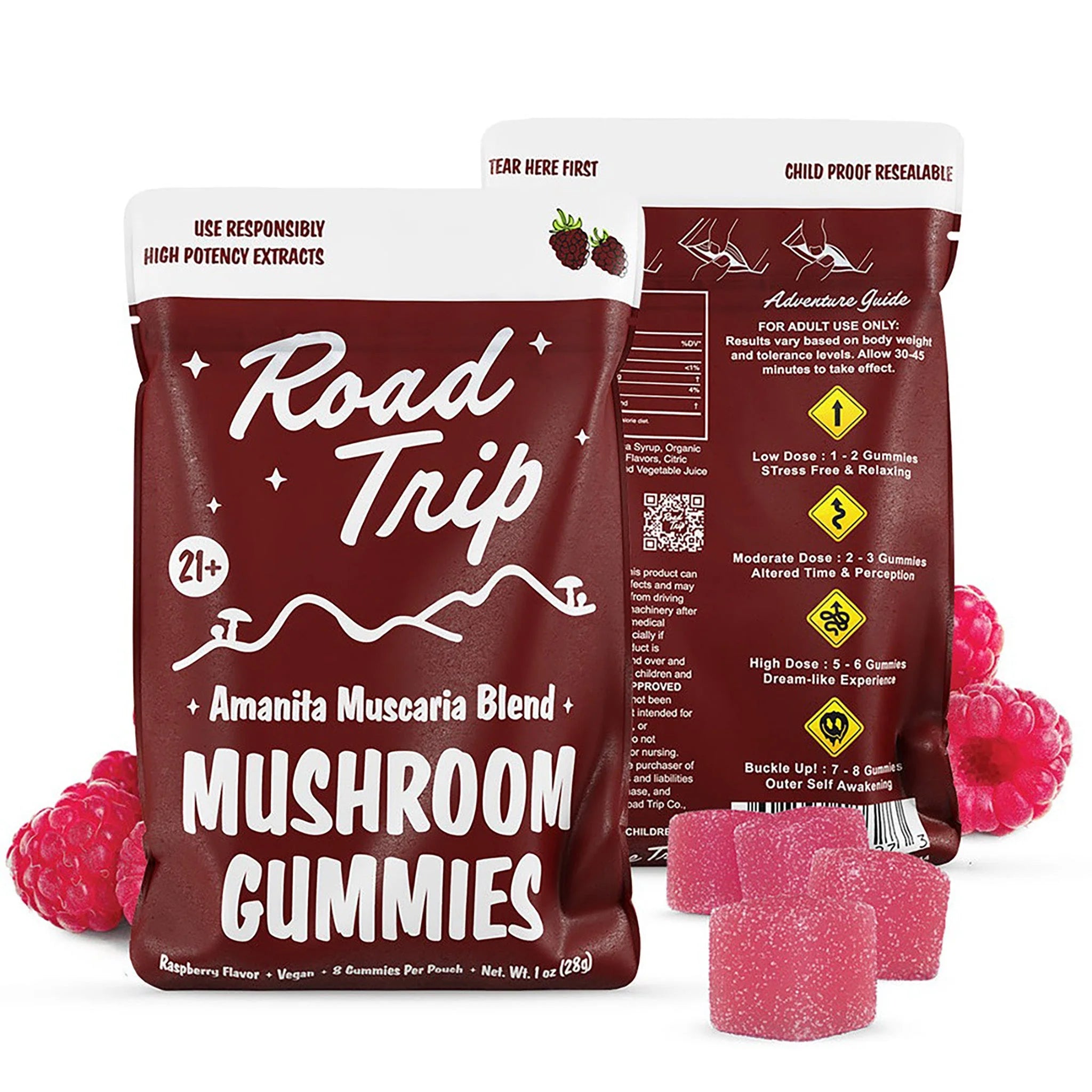 Road Trip Amanita Muscaria Blend 8ct. Pouch Mushroom Gummies